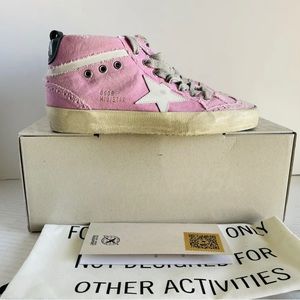 Authentic Super Cute Golden Goose Pink Women Mid Star Sneaker Size 10